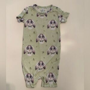 Posh Peanut Mint Green Bunny Baby Romper
